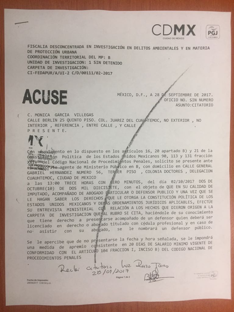 PGJ revela citatorio enviado a directora de colegio Rébsamen - Citatorio-Foto-de-@JMRivaPalacio-2-h