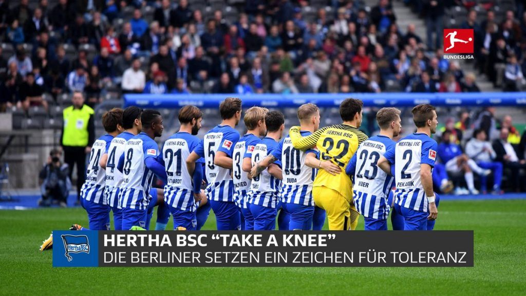 Club de futbol alemán se une a protestas de NFL contra racismo - Hertha-2-1024x576