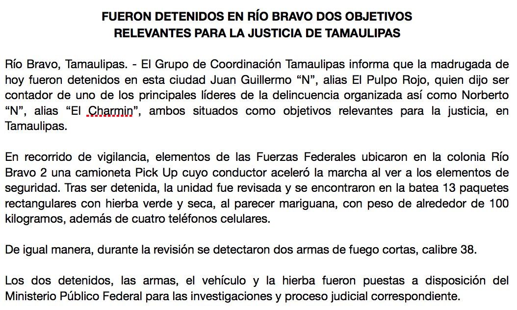 Detienen a dos con armas y drogas en Tamaulipas - Tamaulipas-detienen-a-dos