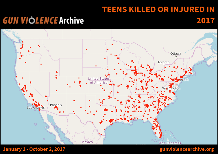 Tiroteos masivos en EE. UU. han dejado 345 muertos - Tiroteos-en-2017-Adolescentes-Muertos-Foto-de-Gun-Violence-Archive
