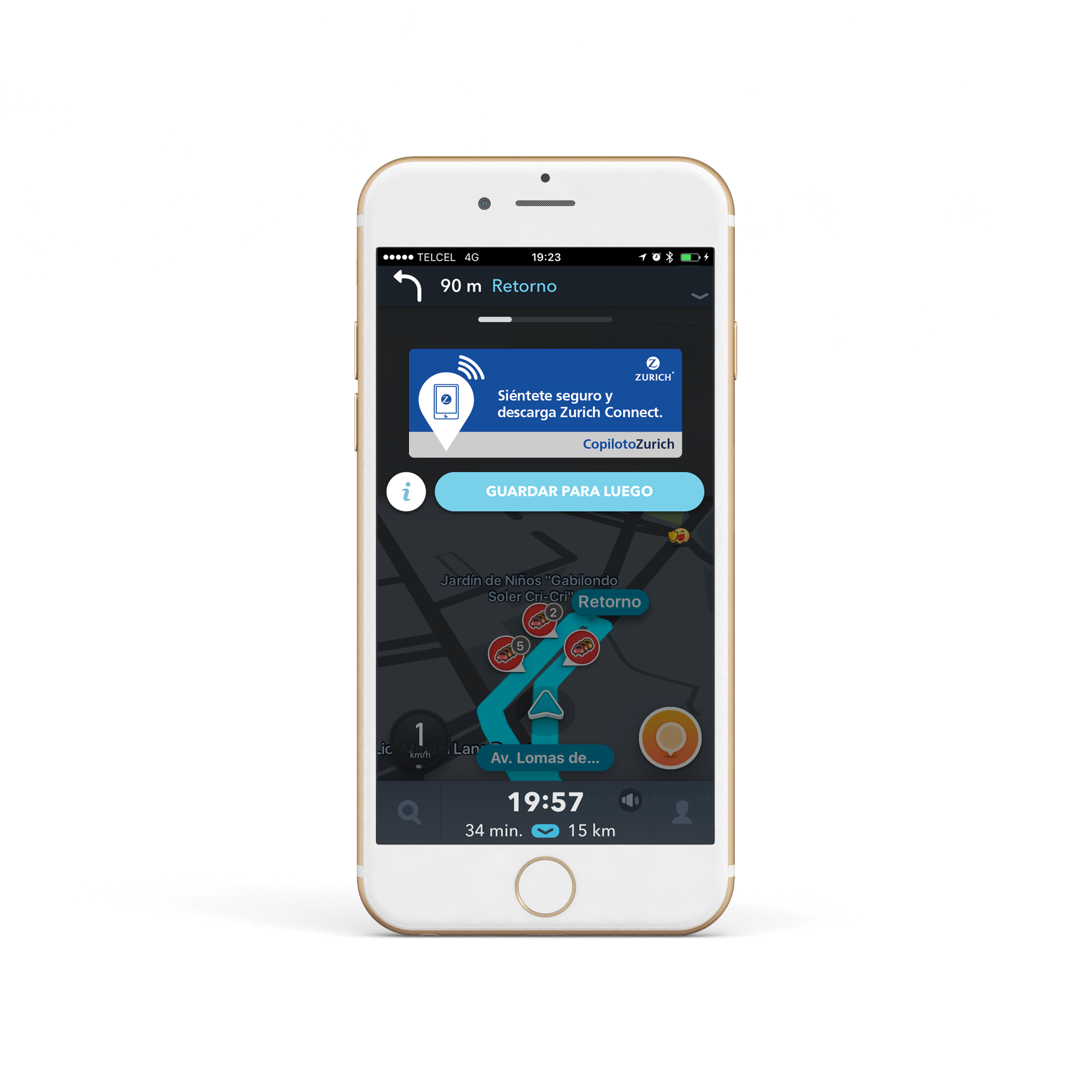 Waze informará a conductores sobre zonas de riesgo - Visualizacioìn-CEL_VERTICAL