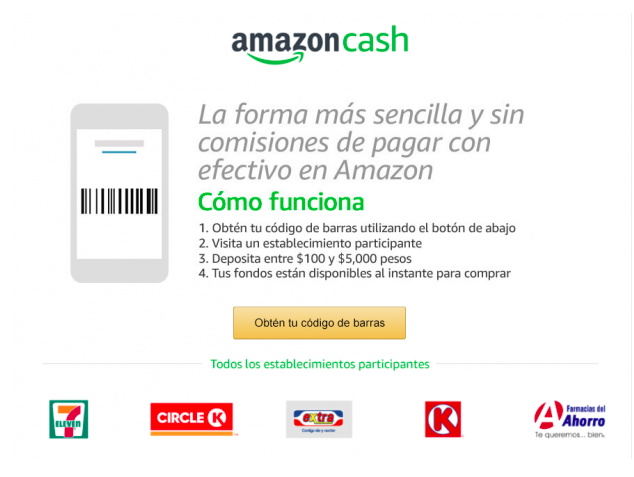 Amazon lanza pagos en efectivo para compras en México - amazon-cash-mexico