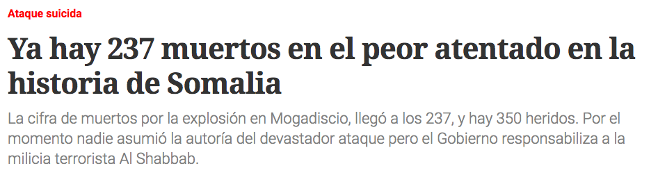Reacciones de la prensa internacional por atentado en Somalia - clarin