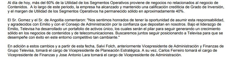 Emilio Azcárraga deja la dirección general de Televisa - comunicado-azcarraga-televisa1