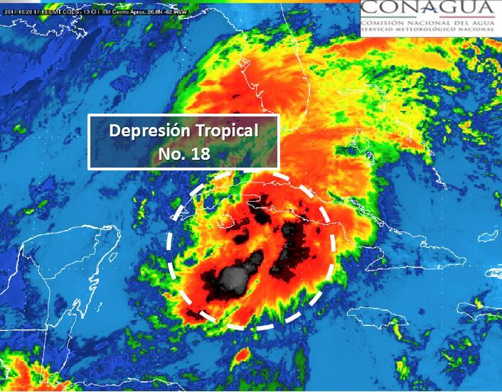Vigilan depresión tropical al este de Quintana Roo - depresión-tropical-18