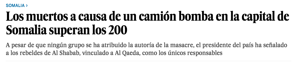 Reacciones de la prensa internacional por atentado en Somalia - el-pais