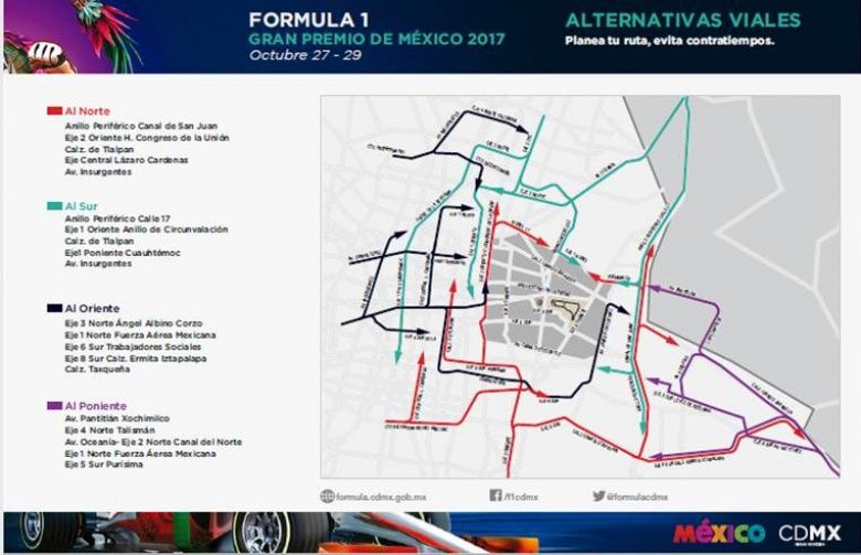 Ruta de movilidad para la F1 en la CDMX - f1