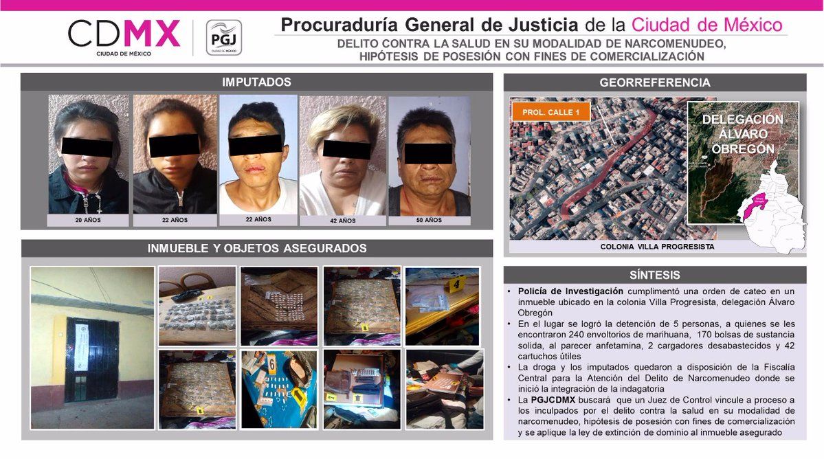Detienen a familia por venta de droga en Álvaro Obregón - foto-de-detenidos