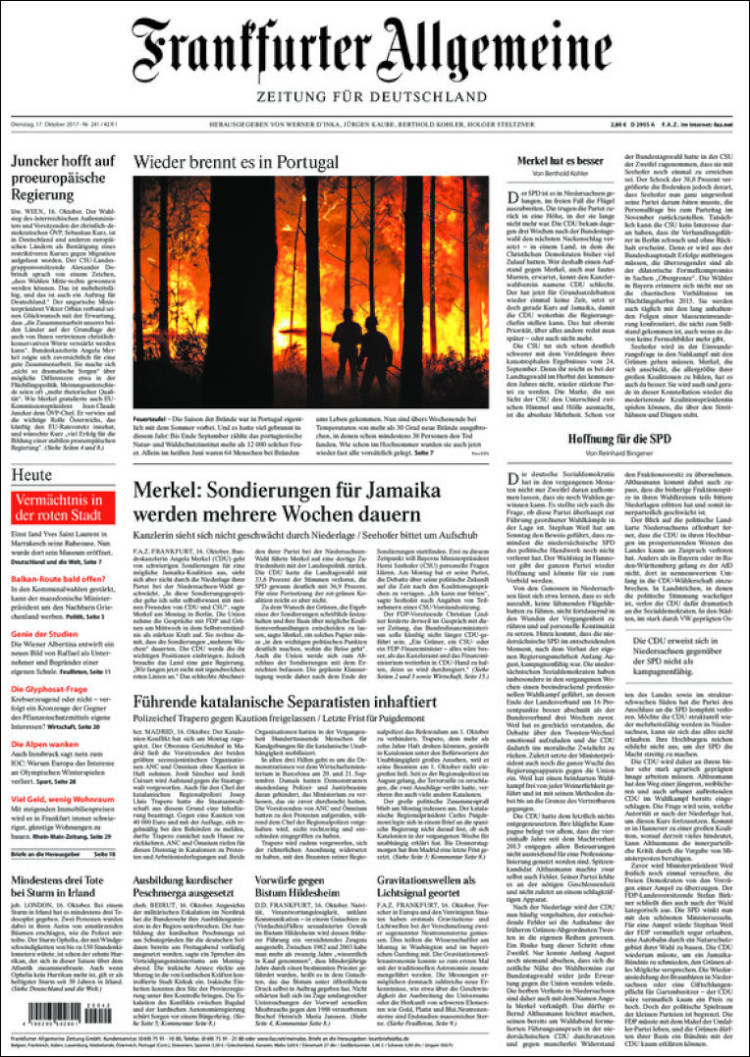 Peña Nieto y la PGR en las portadas del martes - frankfurter-allgemeine