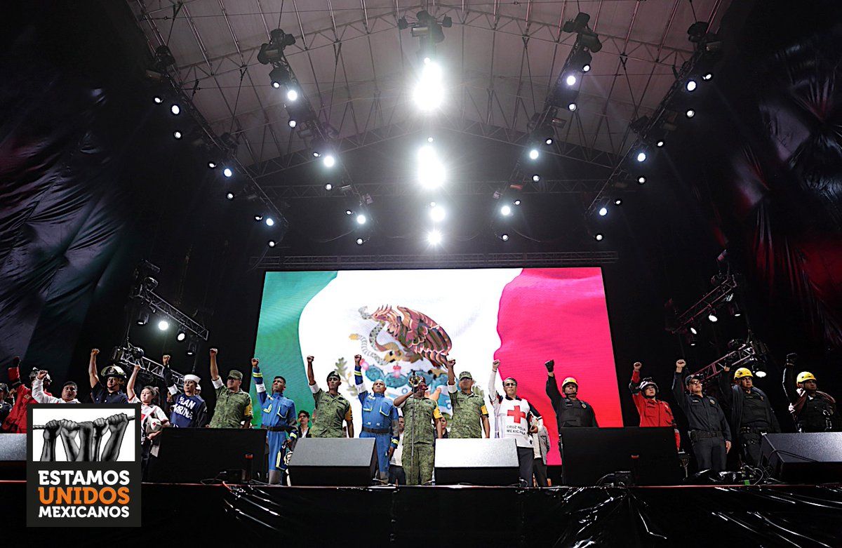 Rinden homenaje a víctimas del sismo en ‘Estamos Unidos Mexicanos’