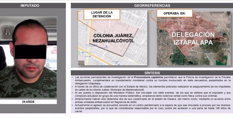 Detienen en Nezahualcóyotl a hombre relacionado con siete secuestros - informacion-secuestrador