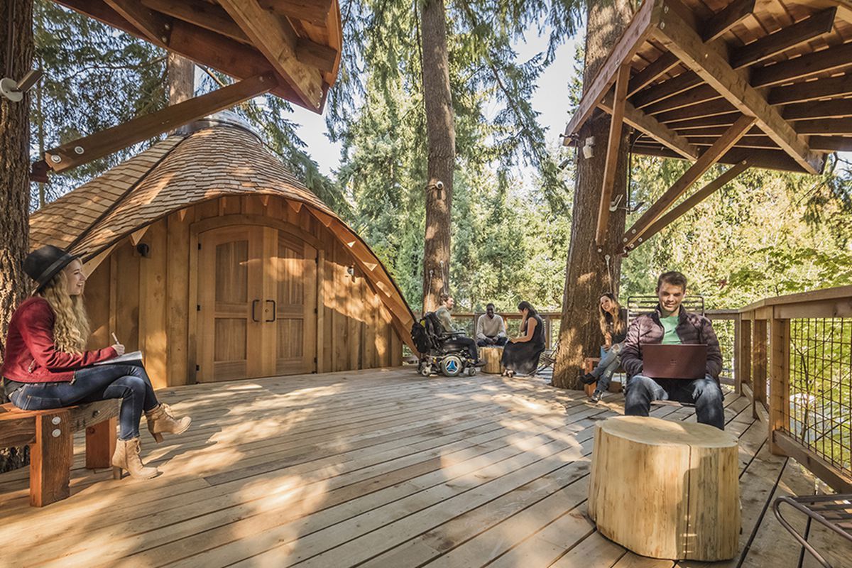 Microsoft construye casas del árbol para sus empleados
