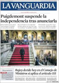 TLC, Trump y Cataluña en primeras planas - portadas-11-oct-vanguardia