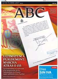 TLC y Cataluña en primeras planas - portadas-12-oct-abc