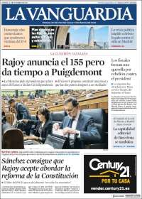 TLC y Cataluña en primeras planas - portadas-12-oct-vanguardia