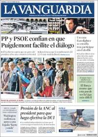TLC, EPN y España en primeras planas - portadas-13-oct-vanguardia