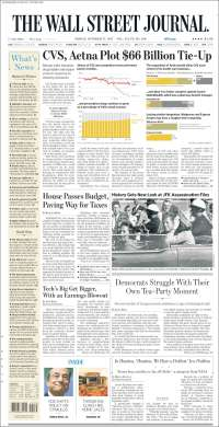 Ley de Ingresos, Televisa y Cataluña en primeras planas - portadas-27-oct-twsj