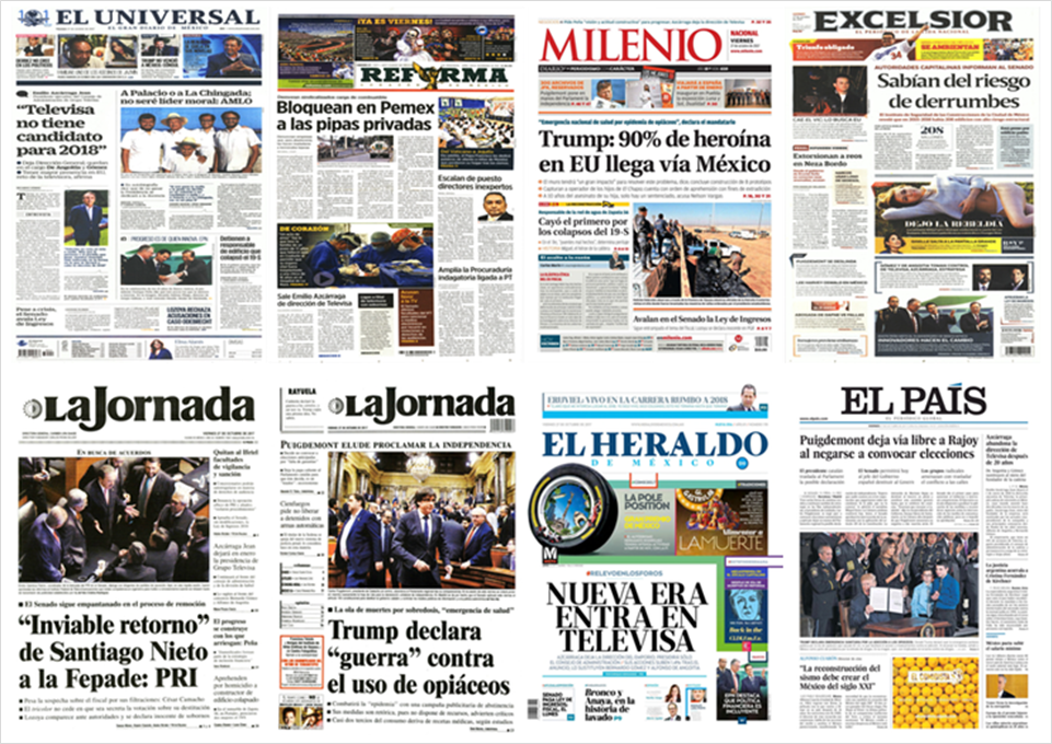 Ley de Ingresos, Televisa y Cataluña en primeras planas