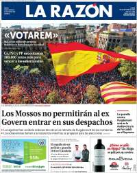 Hamilton y Cataluña en primeras planas - portadas-30-oct-larazon