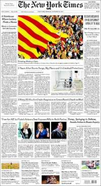Hamilton y Cataluña en primeras planas - portadas-30-oct-nyt