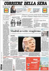 Sismo y Theresa May en primeras planas - portadas-5-oct-italia