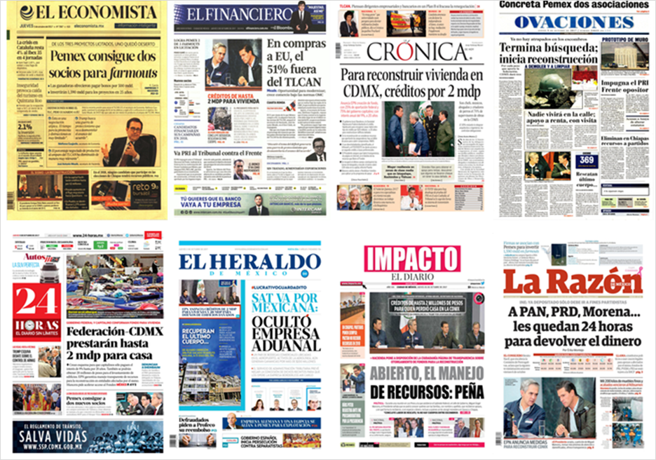 Sismo y Theresa May en primeras planas - portadas-5-oct1