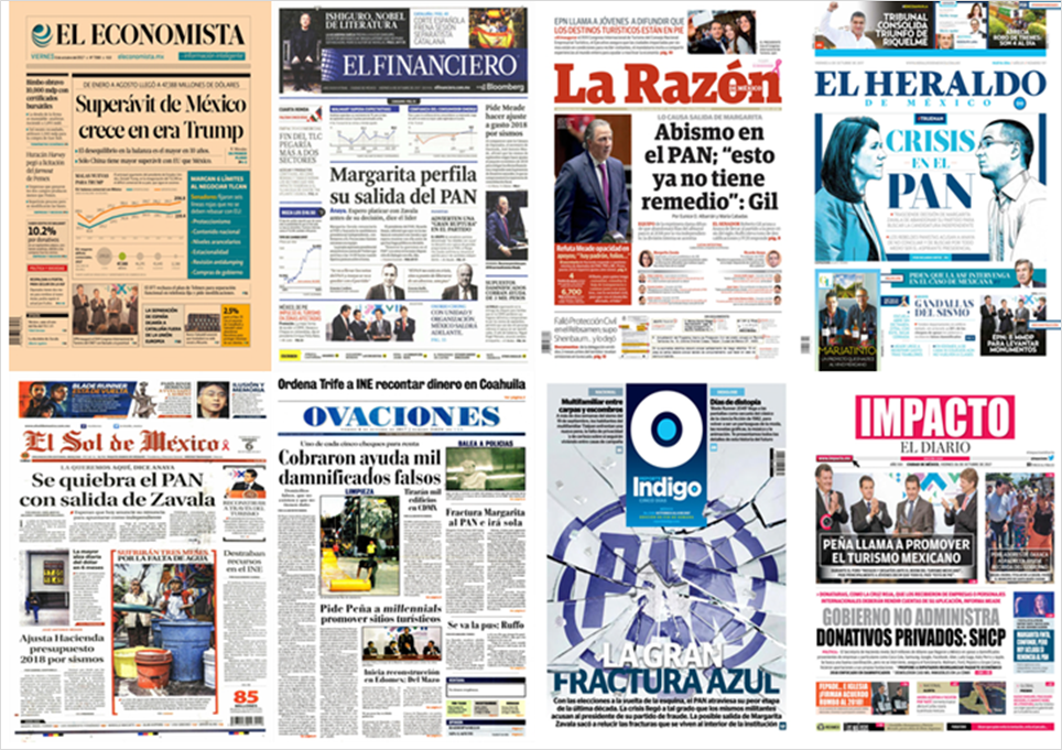 Margarita Zavala y Asociación del Rifle en primeras planas - portadas-6-oct1