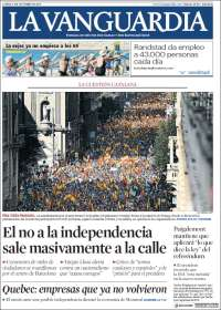 'Estamos Unidos Mexicanos' y Cataluña en primeras planas - portadas-9-oct-vanguardia