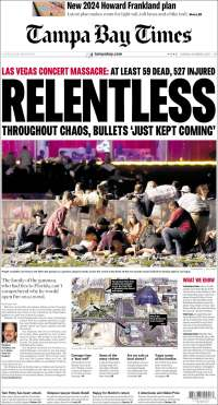 Sismo y ataque en Las Vegas en primeras planas - portadas-oct-3-tampa
