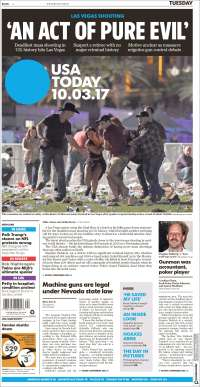 Sismo y ataque en Las Vegas en primeras planas - portadas-oct-3-usat