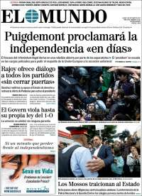 Colegio Enrique Rébsamen y Cataluña en primeras planas - portadas-oct-elmundo