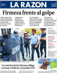 Colegio Enrique Rébsamen y Cataluña en primeras planas - portadas-oct-larazon