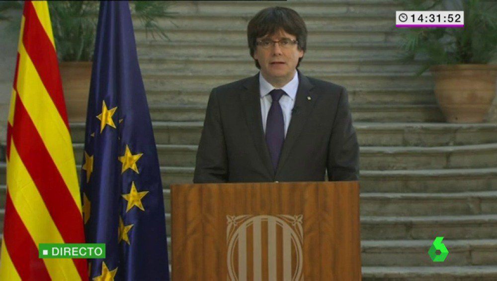 Puigdemont llama a oponerse pacíficamente a intervención de España - puigdemont-mensaje