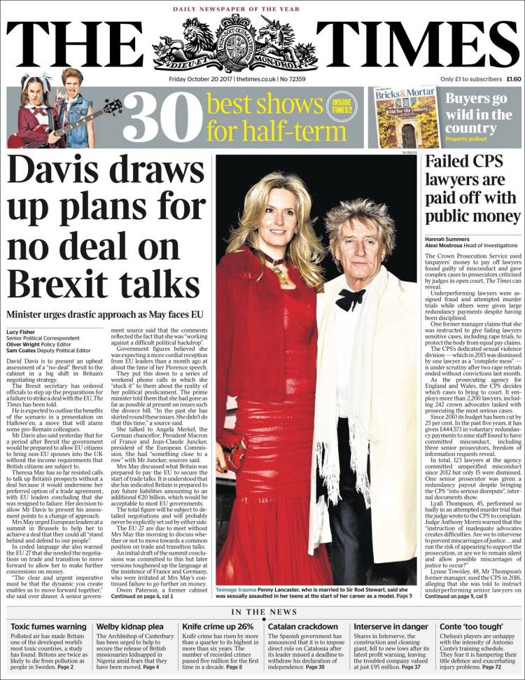 Sismo y TLC en las primeras planas del viernes - the-times-1