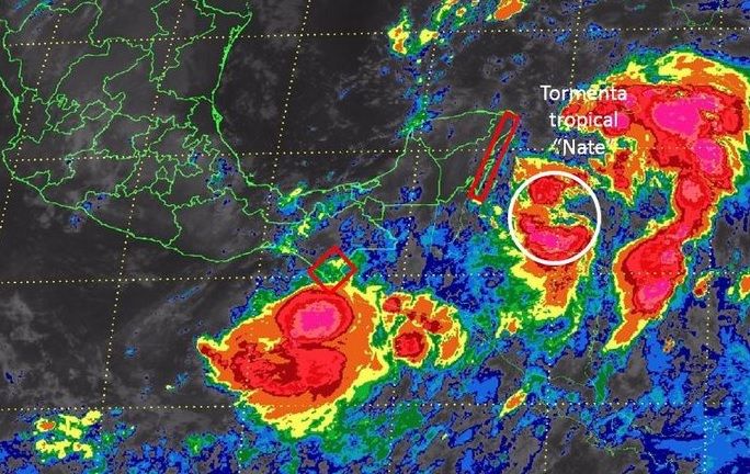 Alertan por tormenta tropical Nate en la Península de Yucatán