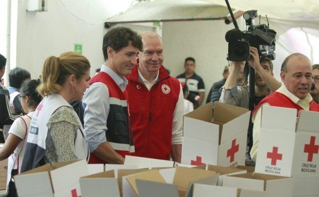 Justine Trudeau visita Centro de Acopio de la Cruz Roja