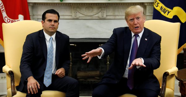 Trump califica con 10 respuesta a crisis en Puerto Rico