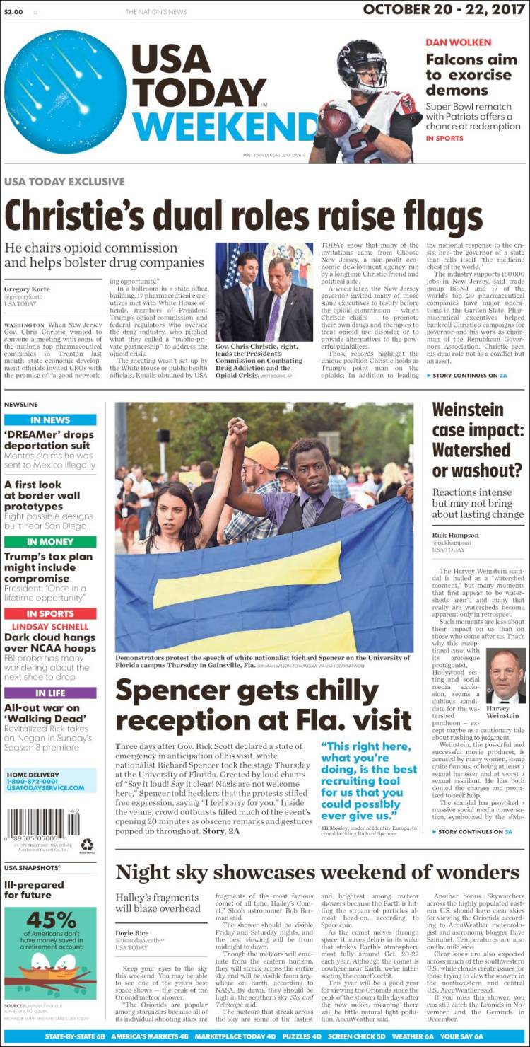 Sismo y TLC en las primeras planas del viernes - usa-today