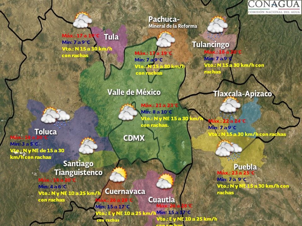 Se espera cielo nublado y lluvias dispersas en el Valle de México - vdm-2410