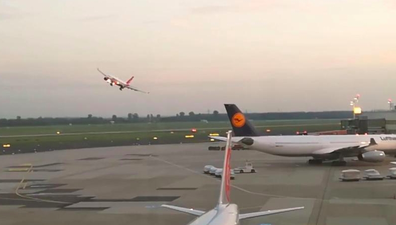 #Video Aerolínea se despide de ruta transatlántica con polémico aterrizaje