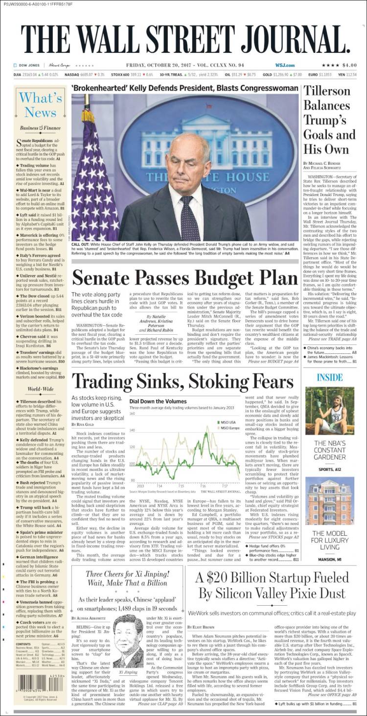 Sismo y TLC en las primeras planas del viernes - wsj-1