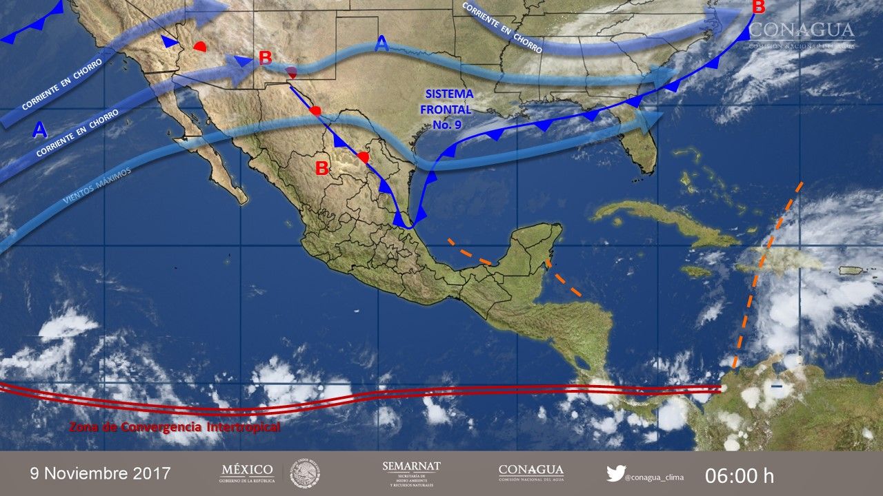 Frente frío 9 provocará descenso de temperaturas en gran parte de México - 0911-3