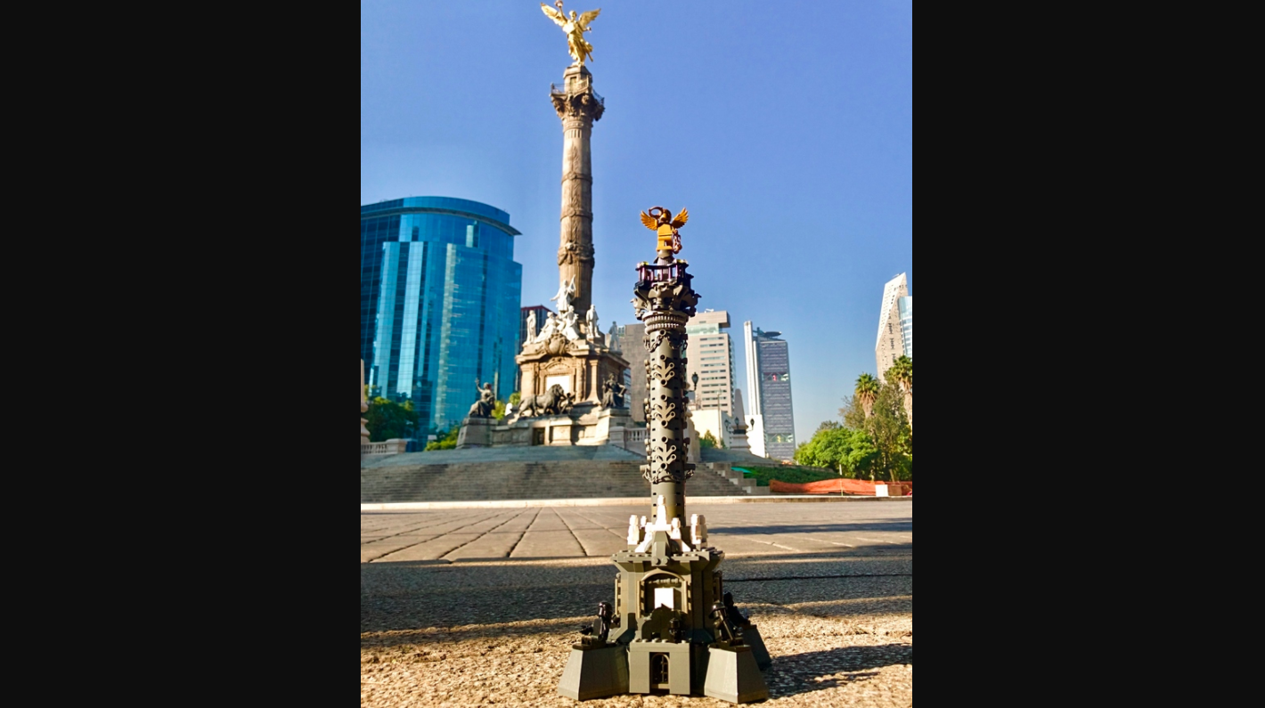 Crean el Ángel de la Independencia en Lego