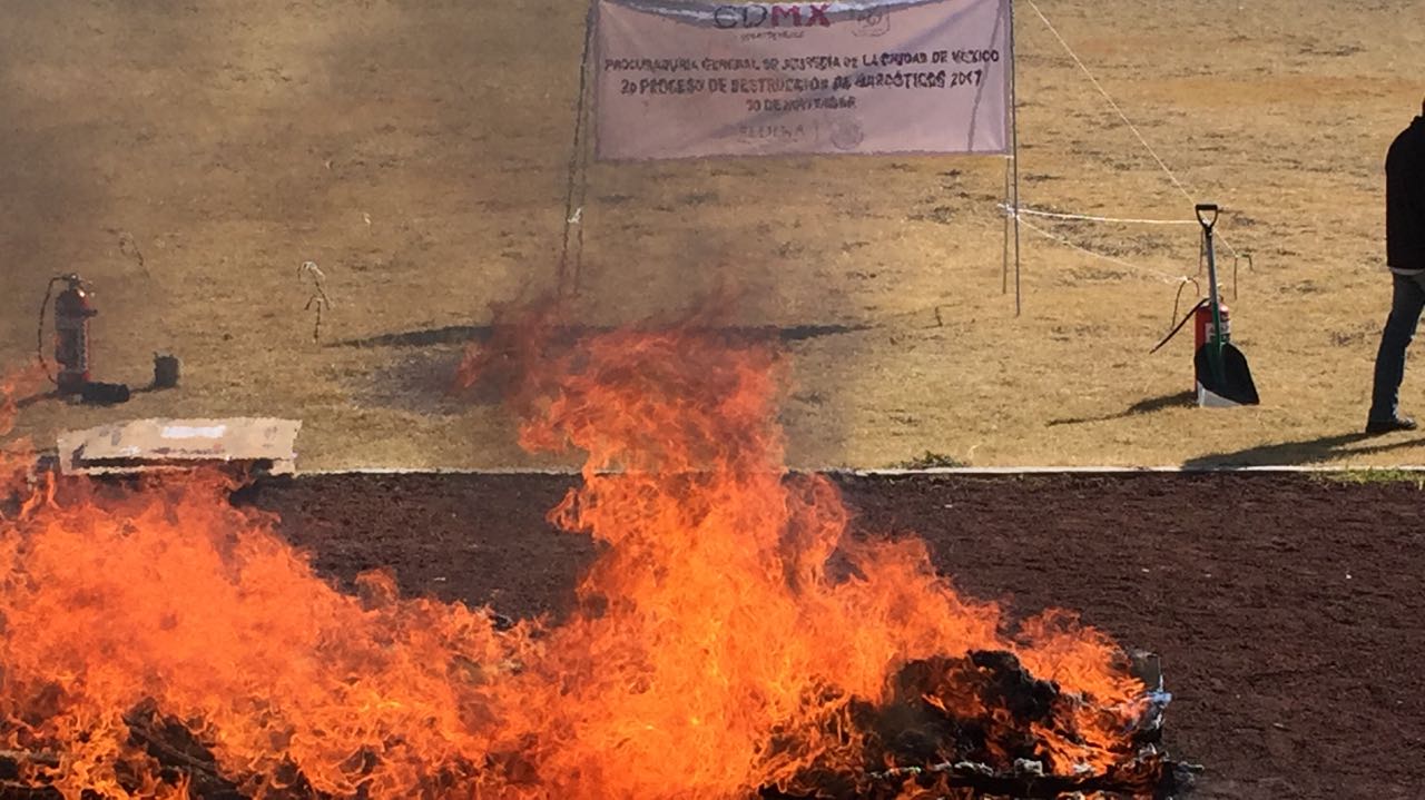 Procuraduría capitalina incinera 25 mil dósis de estupefacientes