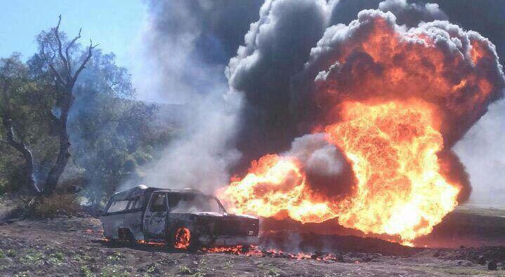 #Video Se incendia toma clandestina de Pemex en Hidalgo