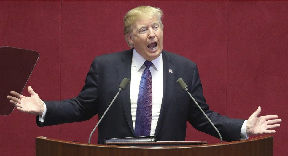 Trump advierte a Corea del Norte "no nos subestimen" - Trump-Corea-del-sur-discurso-2