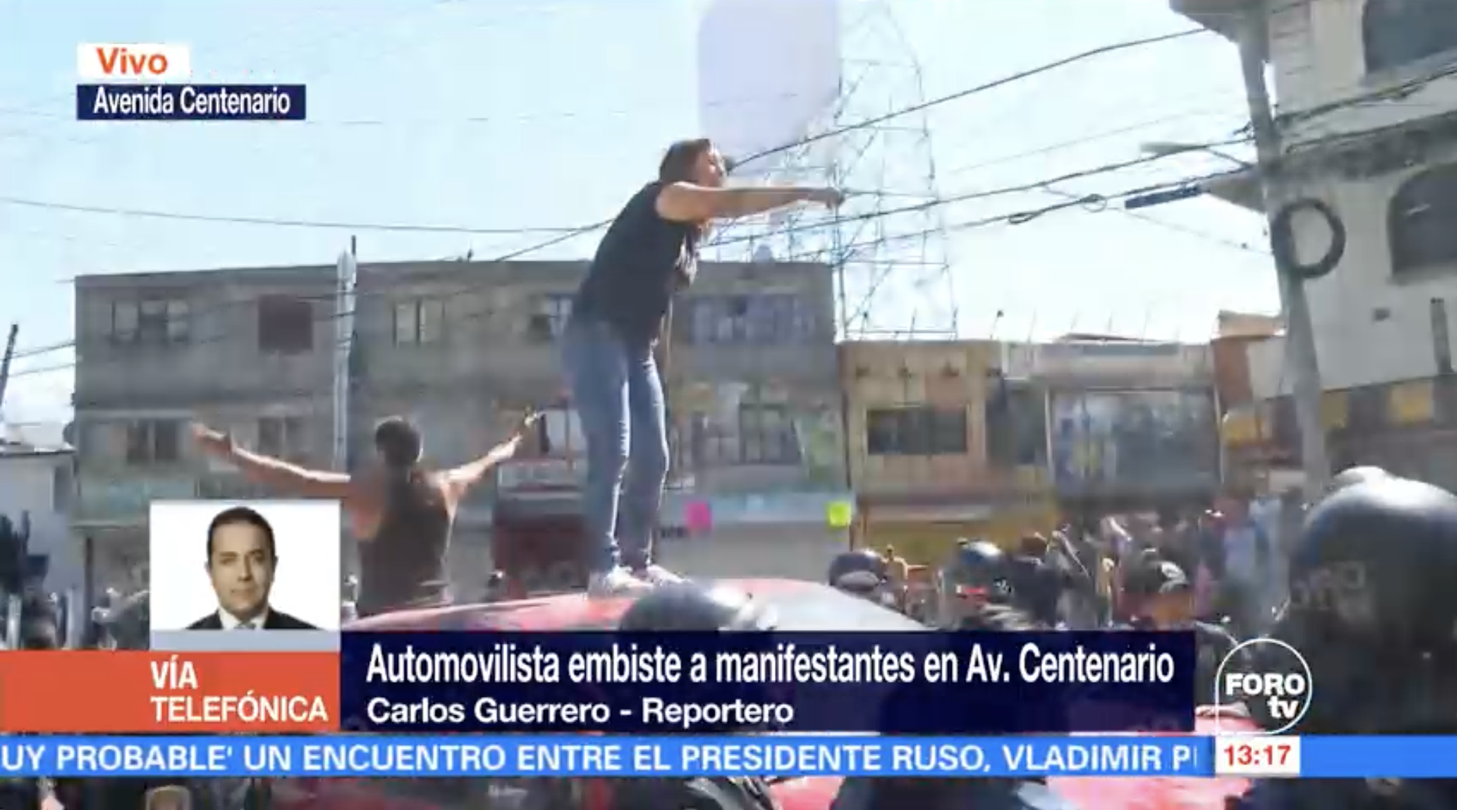 Conductor embiste manifestación y provoca enfrentamiento entre granaderos y vecinos - camio0neta-2