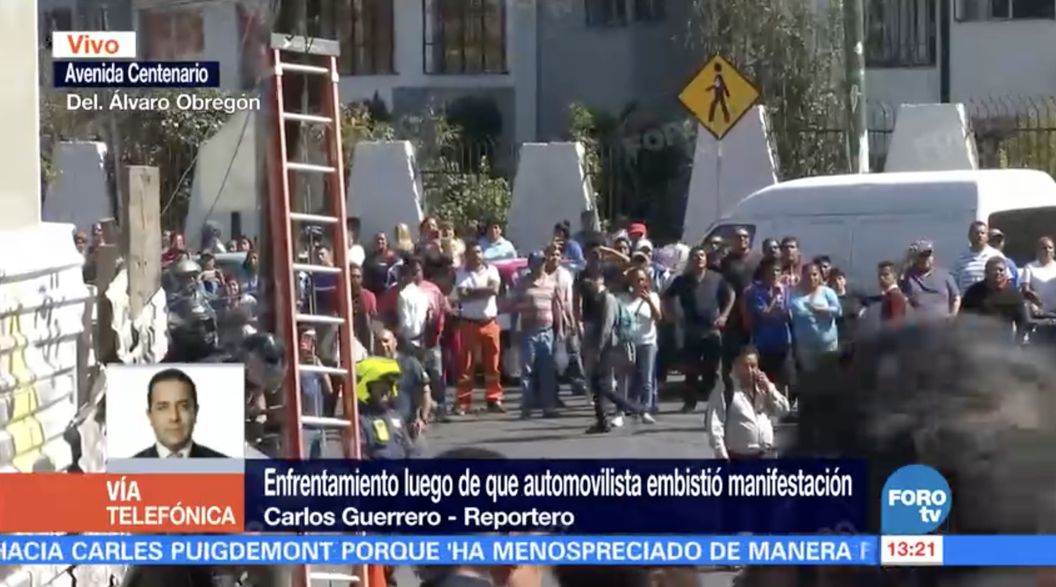 Conductor embiste manifestación y provoca enfrentamiento entre granaderos y vecinos - camioneta-25