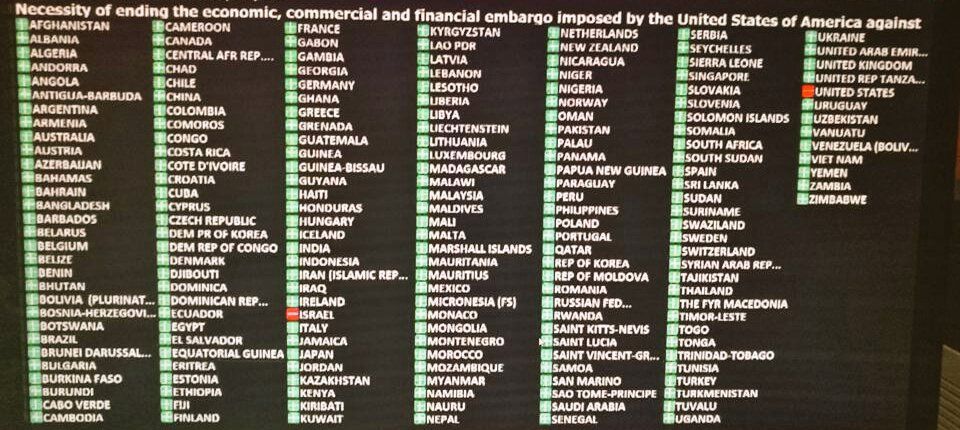 EE.UU. votó contra levantar el embargo a Cuba - cuba