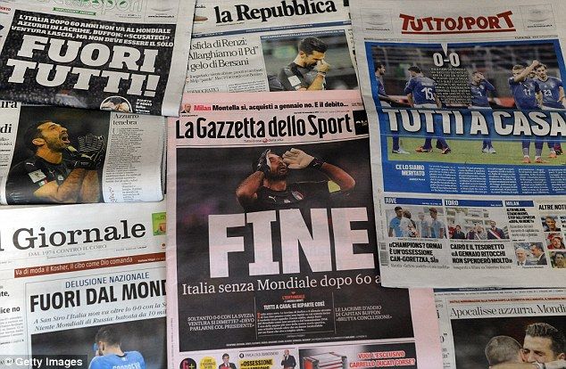 Prensa italiana arremete contra selección tras salida del Mundial